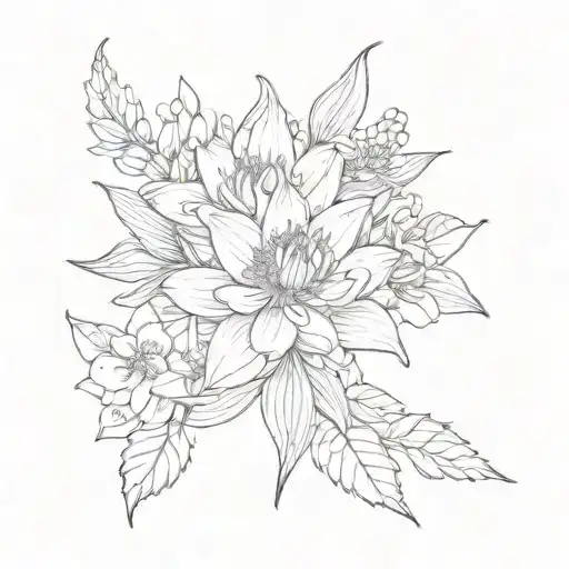 Dove Water Lily And The Larkspur Flower Intertwined