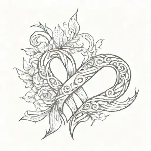 Cancer Ribbon Heart Shaped Like