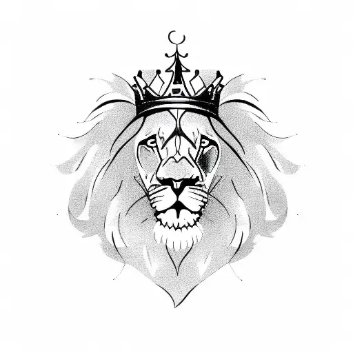 Lion With A Crown Holding A Clock