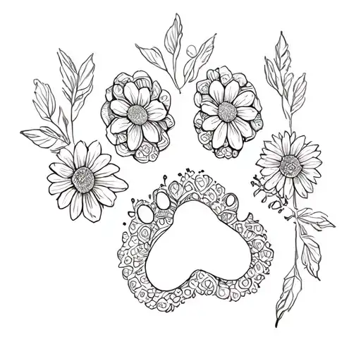 Dog Paw Print Flowers