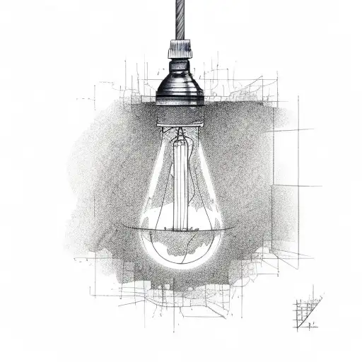 Detailed Broken Lightbulb With Candle Inside