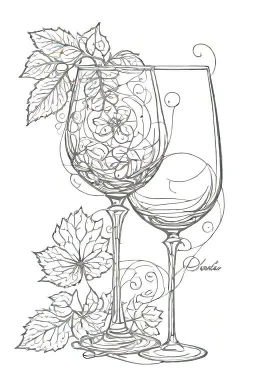 Wine Glass With Date Written