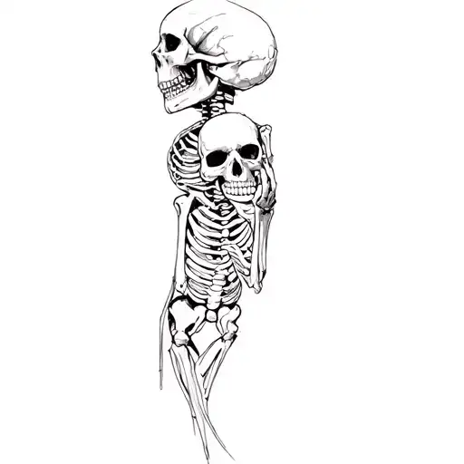 A Skeleton Holding A Skull