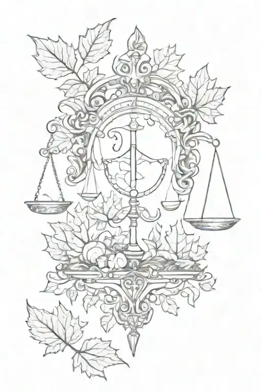 Libra And Capricorn Combination With Maple Leaf