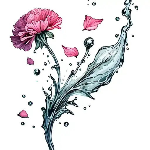 Carnation Petals Floating In Water
