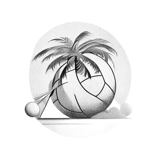 Palm Tree With Volleyball Ball