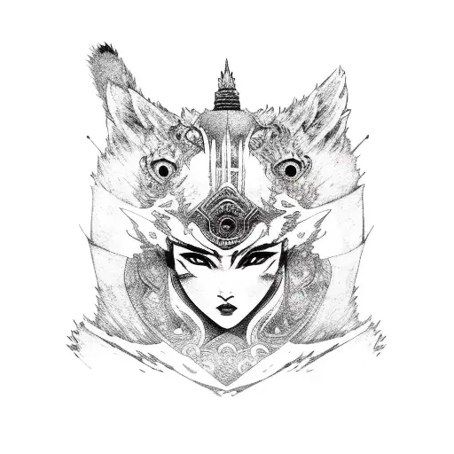 Kitsune Warrior Woman