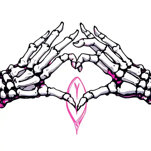 Two Skeletal Hands Pinky Promise Symbol