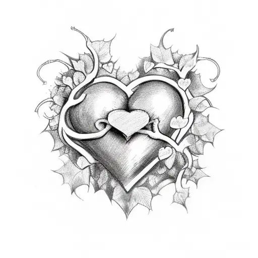 A Heart With A Crown With Ivy