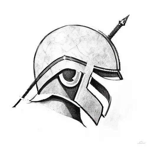 Spartan Helmet With Arrow