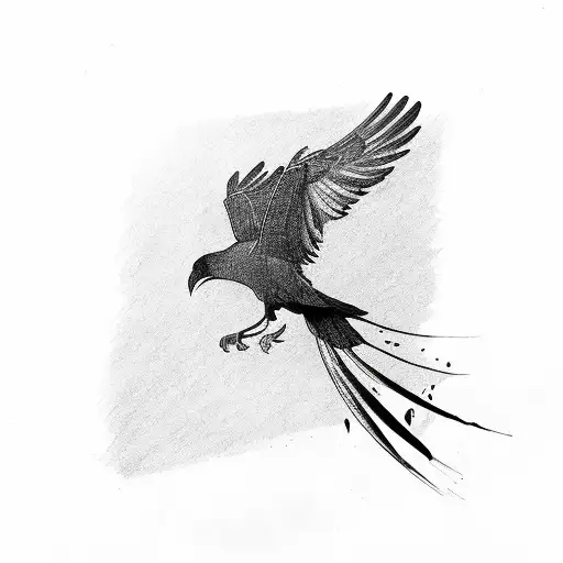 Black Crow Shaking Its Wings Off