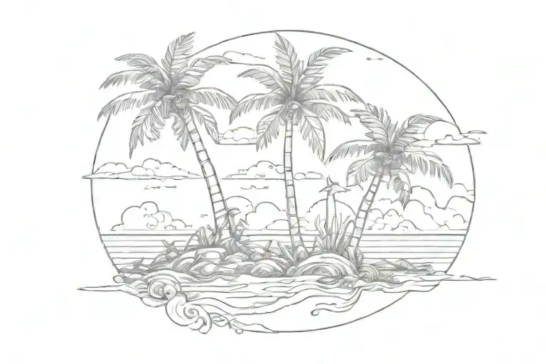 Palm Tree And Sea In World