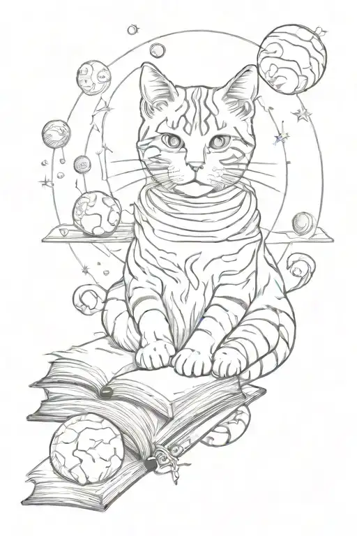 Cat Books Planets