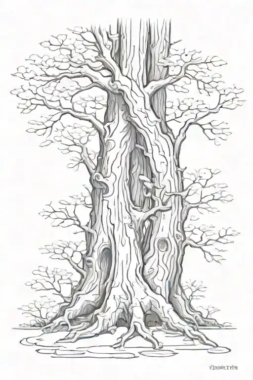 Tree Trunk Split In Two