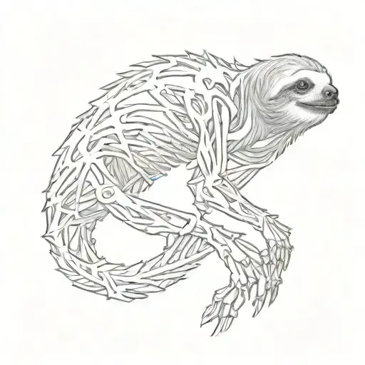 Sloth Skeleton From Lateral Side