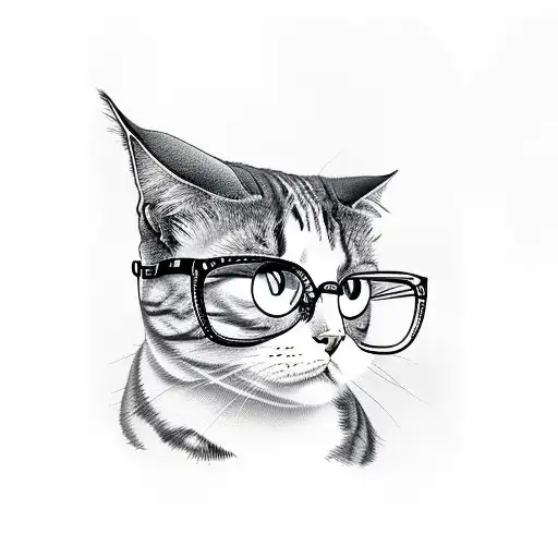 Genius Cat With Glasses