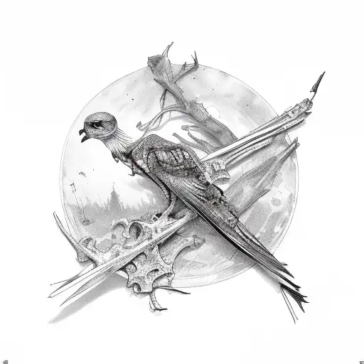 Dead Rotten Skeleton Bird