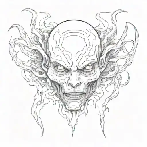 Multiple Disorder Scary Alien Head Surrounded