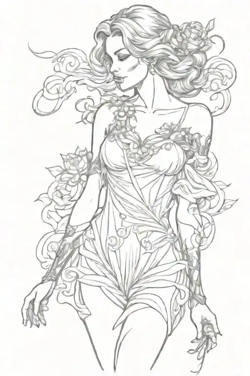 Full Body Aphrodite Realistic Beautiful Girl Shoulder