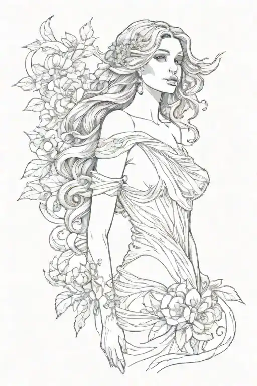 Full Body Aphrodite Realistic Beautiful Girl Shoulder