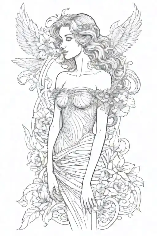 Full Body Aphrodite Realistic Beautiful Girl Shoulder