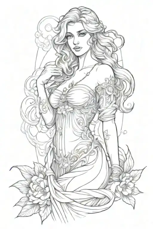 Full Body Aphrodite Realistic Beautiful Girl Shoulder