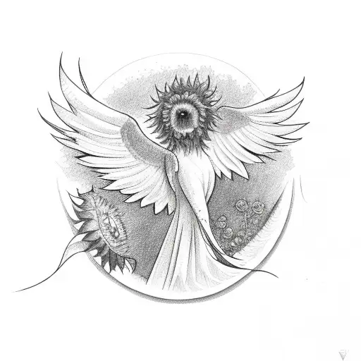 Pheonix With Sunflower