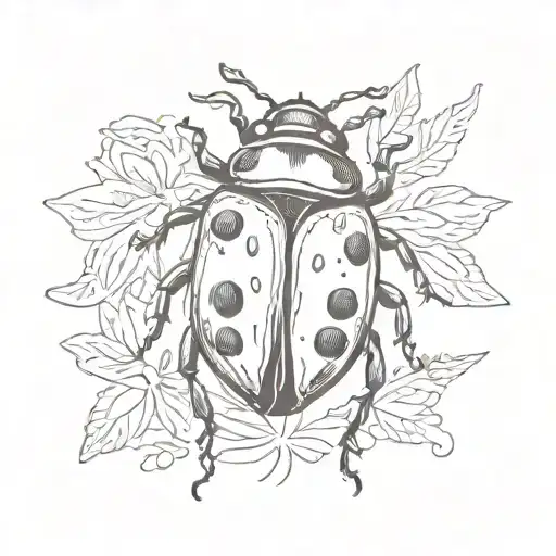 Woodcut Style Ladybug