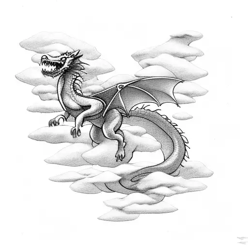 Small Dragon In The Clouds