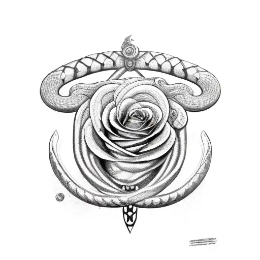 A Knife With A Cobra And A Rose Wrapped Around It In A Dna Form
