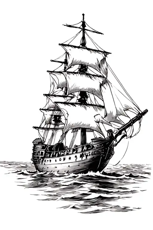 Pirate Ship Distressed Sailing Ship