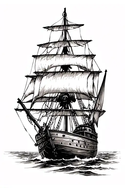 Pirate Ship Distressed Sailing Ship