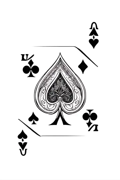 Abstact Filling Around A Ace Of Spades Card