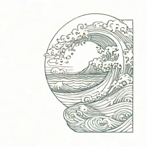 Ocean Waves Sunset Sky