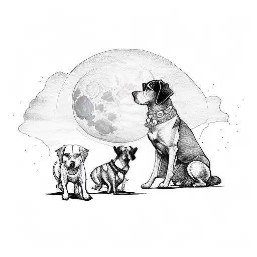 Moon And Two Dogs