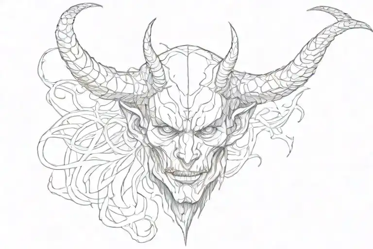 Vitruvium Man Scary Devil Horns