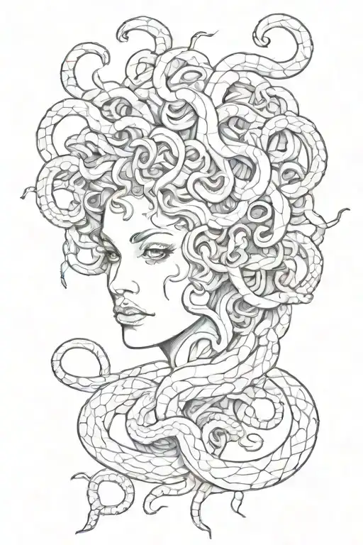 Medusa Head With Snakes Wrapping