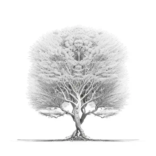 Family Tree With 4 Branches And 2 Main Roots