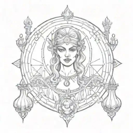 Libra Tarot Card Woman Face