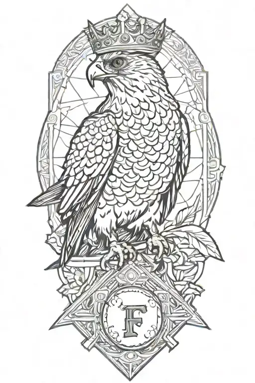 Falcon Wearing A Crown Holding A Giant Baseball Diamond