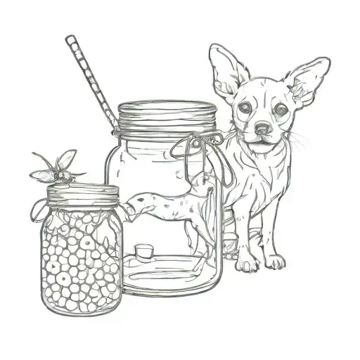 Jar Of Honey And A Dog