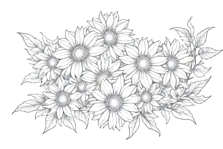 Aster Flowers And Infinity And Sun