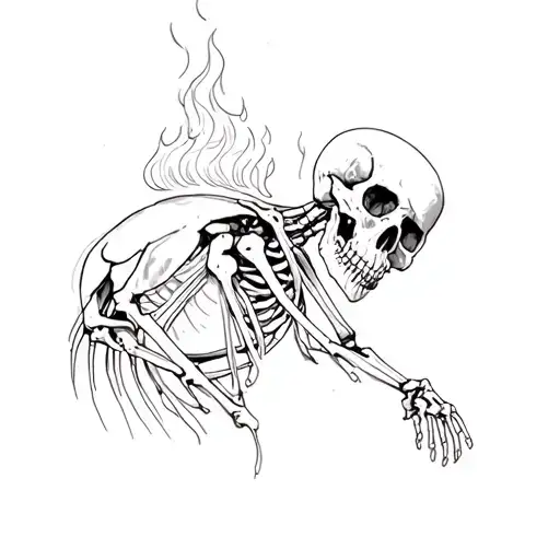 Skeleton Suffering Burning