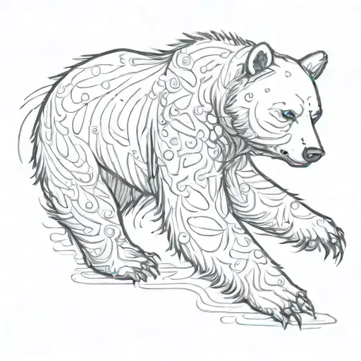 A Bear With A Little Girl On Its Back