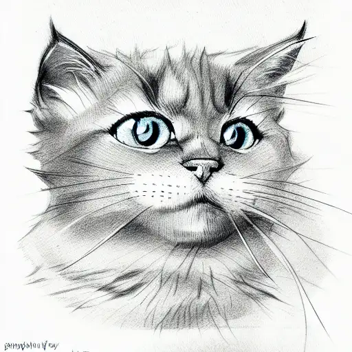 Gray Fluffy Cat With White Whiskers