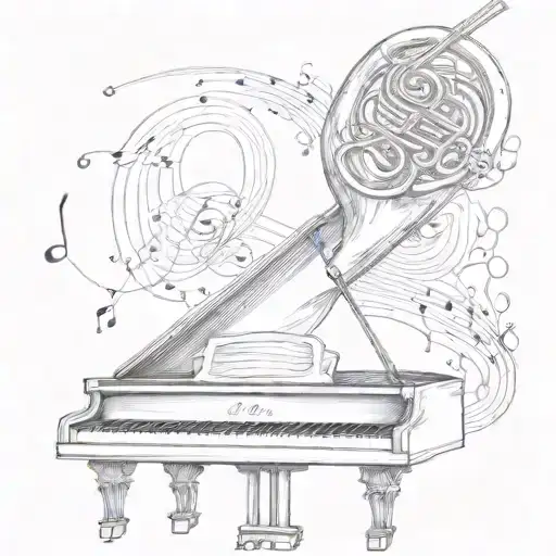Piano And French Horn And Music