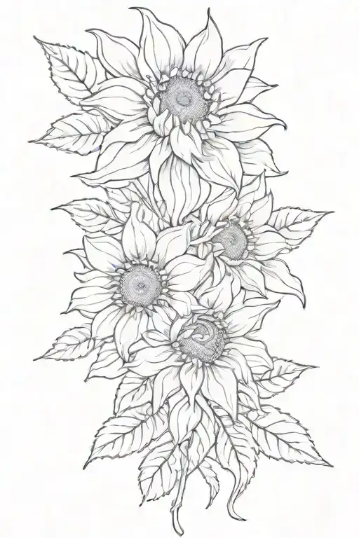 Fuchsia And Sunflower