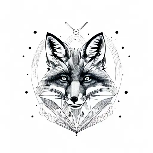 Fox With Rainbow Above