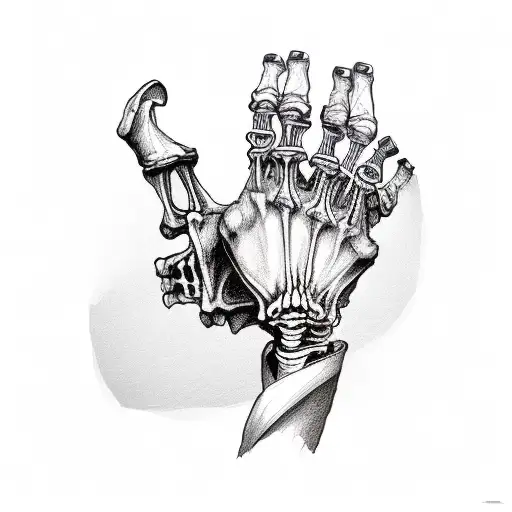 Skeleton Hand Holding A Tea Cup