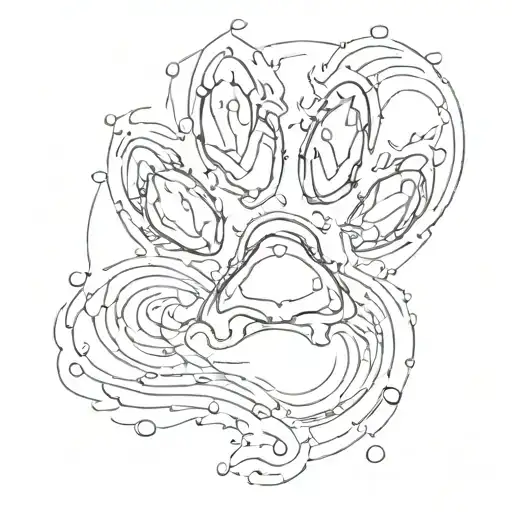Dog Paw Print Surrounded